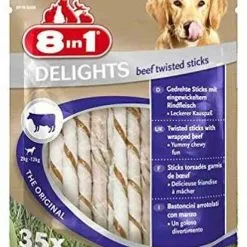 8in1 Delights Twisted Sticks Beef XS Pour Chien X 35