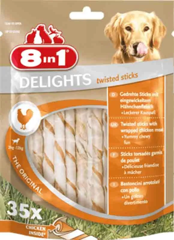 8in1 Delights Twisted Sticks XS Pour Chien X 35 1 8in1 Delights Twisted Sticks XS Pour Chien X 35