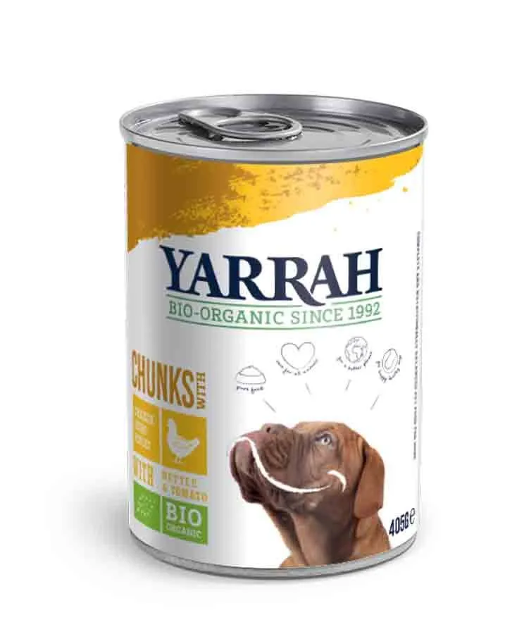 Yarrah Bio Bouchées De Poulet En Sauce Aux Orties Et à La Tomate Pour Chien 6 X 820 Grs 1 Yarrah Bio Bouchées De Poulet En Sauce Aux Orties Et à La Tomate Pour Chien 6 X 820 Grs